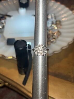Costume Silver tone Coin Motif Ring